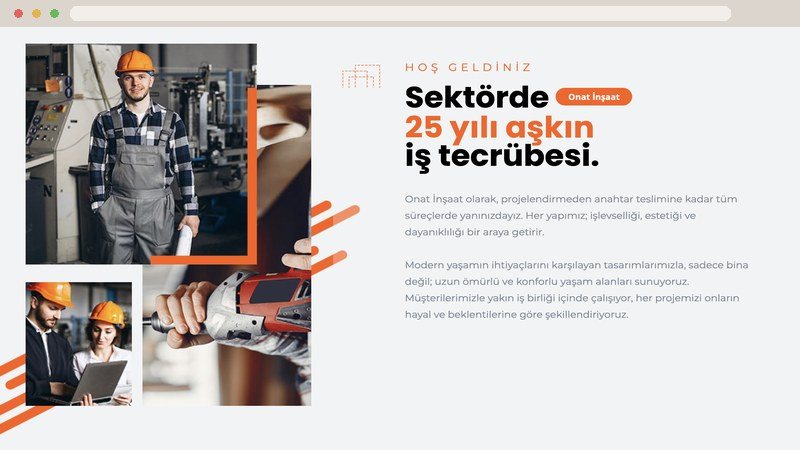 Onat İnşaat web sitesi